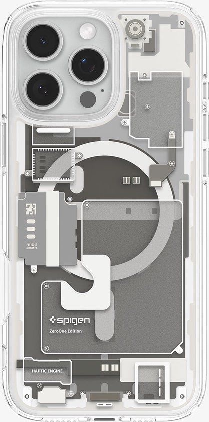 Spigen Ultra Hybrid Zero One (MagFit) Hoes voor iPhone 16 Pro Max - Titanium, Transparant, Wit