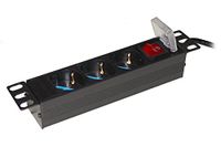 LINK LKMP08S Meervoudige contactdoos met 8 geaarde stopcontacten en beschermafdekking voor 19 inch (48 cm) metalen wandcontactdoos met kabel 1,75 meter capaciteit 3,5 kW verpakking 1 eenheid