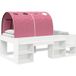 Maison Exclusive - Lit cadre avec tunnel 3 pièces blanc et rose bois d'ingénierie