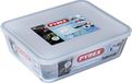 PYREX Boîte de conservation rectangulaire, verre borosilicaté, 24 x 19 cm, couvercle en plastique, hermétique, étanche