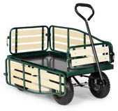 Merkloos Bolderkar Handkar - 300 kg draagvermogen - Zwart frame met opvouwbare zijpanelen en grote laadruimte 55 x 110 cm