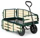 Merkloos Bolderkar Handkar - 300 kg draagvermogen - Zwart frame met opvouwbare zijpanelen en grote laadruimte 55 x 110 cm