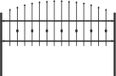 vidaXL Spike Fence ASTEN 200 x 110 cm Powder-coated Steel Black
