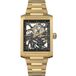 Ingersoll The Spur Mens 47mm analoge horloge met zwarte skelet wijzerplaat en gouden roestvrij stalen armband I17002