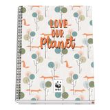 DOHE A4-notitieboek, geruit, spiraalbinding, 100 vellen, 90 g/m², hardcover, WWF Love Our Planet