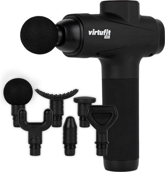 VirtuFit M2 Basic Massage Gun - Zwart - 6 Opzetstukken - 8 Uur Batterijduur