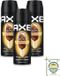 Axe 3 x Deodorant Bodyspray Magnum Gold Caramel Billionaire 150 ml