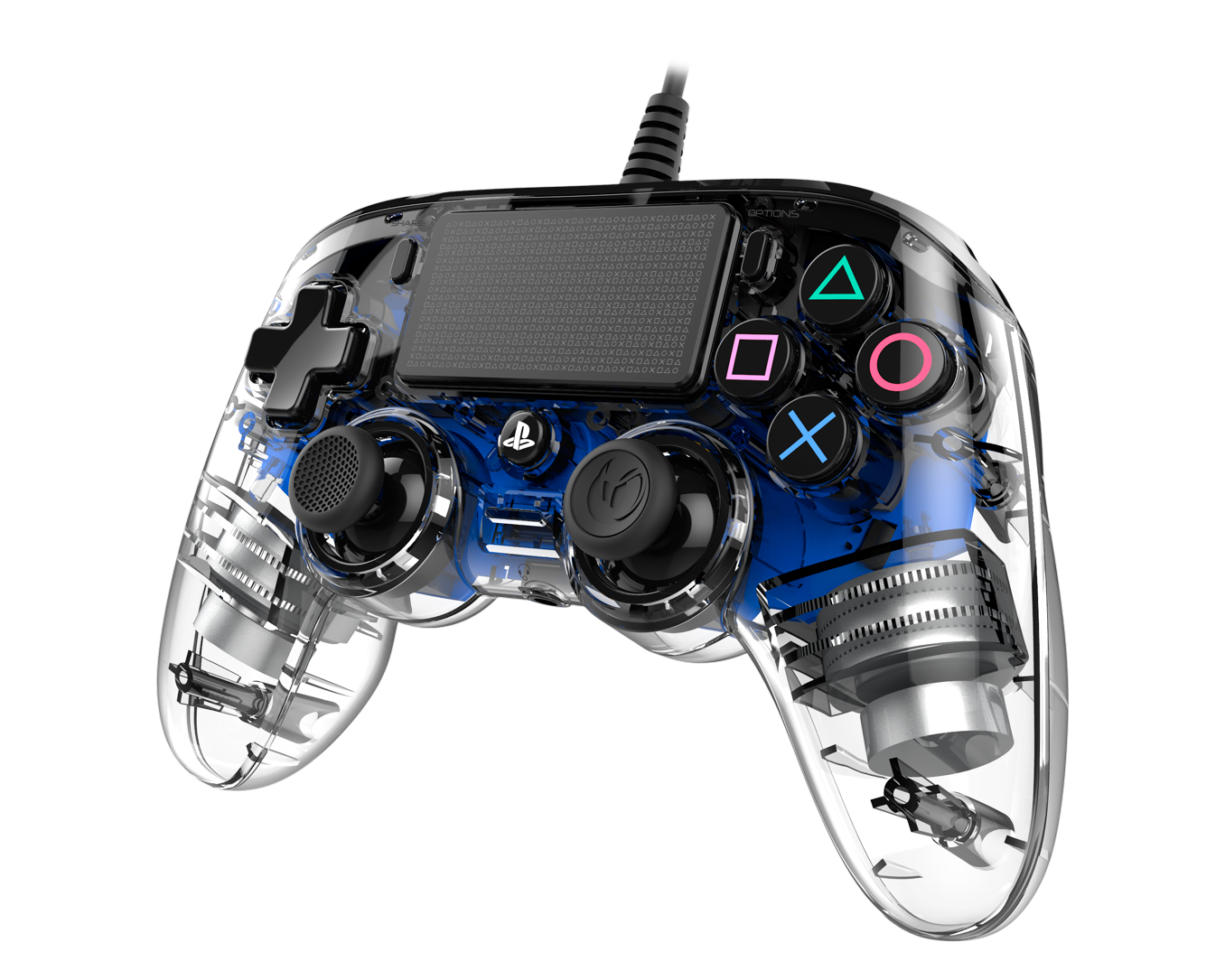 Nacon Officieel gelicenseerde Illuminated Wired Compact Controller voor PS4 - blauw