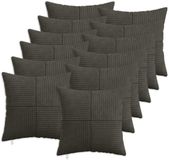 vidaXL - Kussensloop - 12 stuks - ALMELO - Antracietkleurig - 40 x 40 cm - corduroy