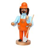 Dekohelden24 Grappig rookmannetje als bouwvakker, ca. 20 cm, hout