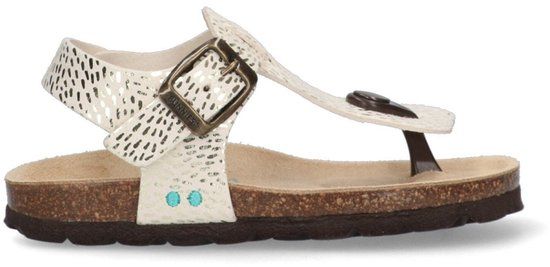 BunniesJR Meisjes Platte Sandalen - Beige/Print - Imitatieleer - Gesp
