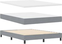 vidaXL Boxspring Bed Lichtgrijs 140 x 200 cm Stof