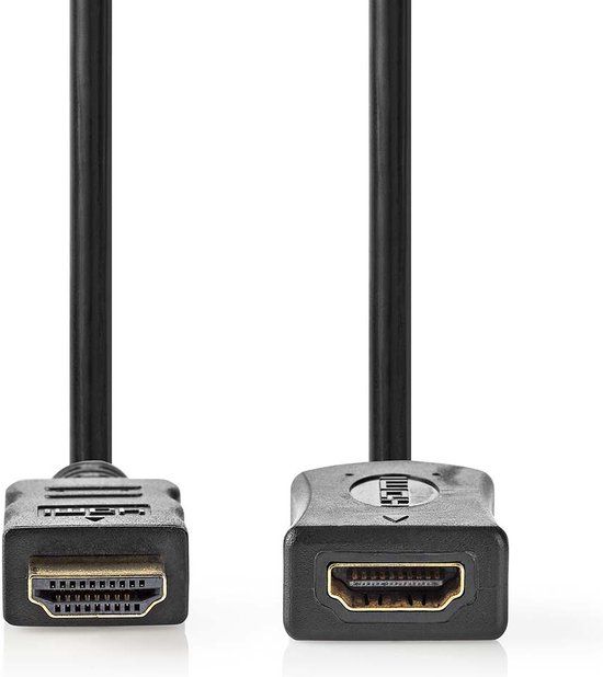 Nedis High Speed HDMI-Kabel met Ethernet - HDMI Connector - HDMI Output - 4K@60Hz - ARC - 10.2 Gbps - 2.00 m - Rond - PVC - Zwart - Label