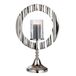 Casablanca Circulus kandelaar, aluminium en glas, rond, glanzend, zilverkleurig, hoogte 53 cm