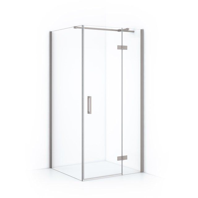 Maxaro Douchecabine Diamond 90x80cm 8mm Helder Veiligheidsglas Geborsteld RVS met Draaideur