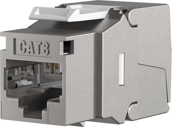 ProCable Keystone RJ45 - Cat8 (Zink) - E-20092 - Flat - Silver - RJ-45 - Female - Cat8 - 2000 MHz
