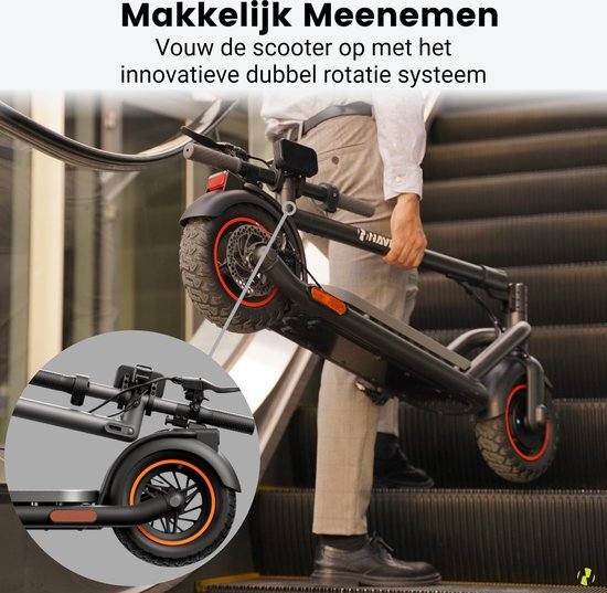 Navee N65 Elektrische Step voor Volwassenen - Elektrische Scooter met 10'' Luchtbanden - Motorvermogen E Step van 500W tot 1000W - Bereik tot 65km aan Snelheid van 25km/u