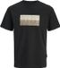 JACK & JONES JCOFUSION DOTS PRINT TEE SS CREW SN Heren T-shirt - Zwart - Katoen - Maat XS