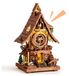 Koekoeksklok bouwset - 3D houten puzzel - LED-verlichting - Roodbruin - Premium kit