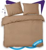Slaapspeciaal Dekbedovertrek - 100% Katoen - Taupe - 200x220 cm