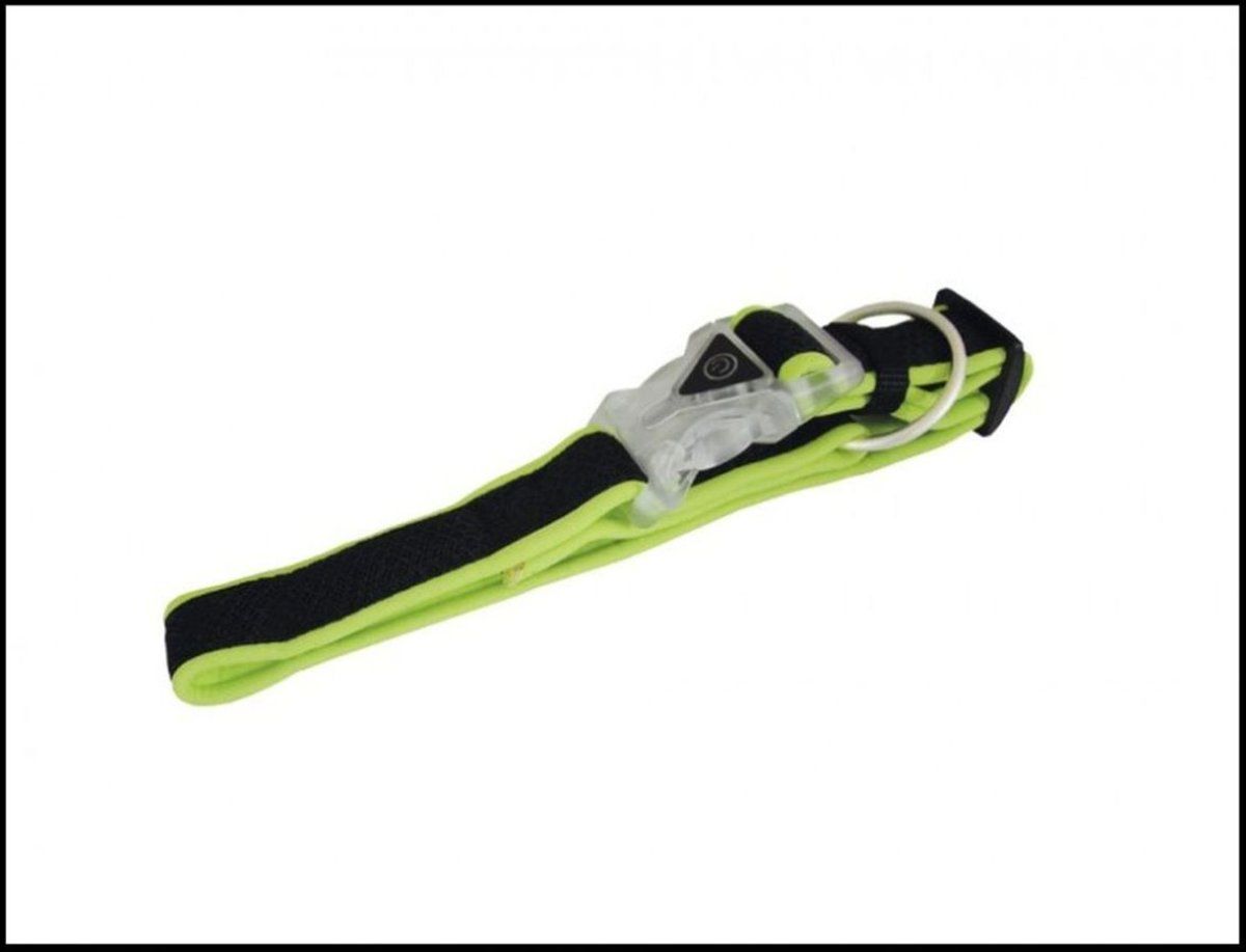 Nobby - Halsband - Met LED - Flash Mesh Preno - Neon Geel - XS/S(25 tot 35 cm)