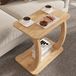 en.casa Table d'appoint Stattela sur roulettes forme en C 59x35x56 cm couleur bois