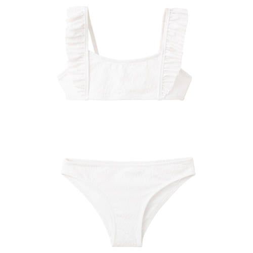 Mango Kids crop bikini met ruches wit