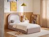Vente-unique Lit avec rangement tissu taupe, beige 90 x 190 cm