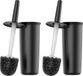 Unyqoos® Toiletborstel met houder – Set van 2, zwart