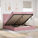 Prolenta Maison Exclusive - Ottomaans bedframe met matrassen, roze, 160x200 cm, fluweel
