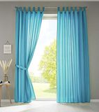 Gardinenbox Berlin 20400N2 Set van 2 lusgordijnen, turquoise, ondoorzichtig, microvezel, lichtdoorlatend, met plooiband, effen, mat, 225 x 140 cm