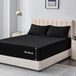 Housse de matelas noire, dimensions 180 x 200 cm, pour lit à sommier tapissier