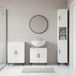 Maison Exclusive Ensemble de meubles de salle de bain exclusif - Système de 3 pièces HAARLEM, finition blanche laquée