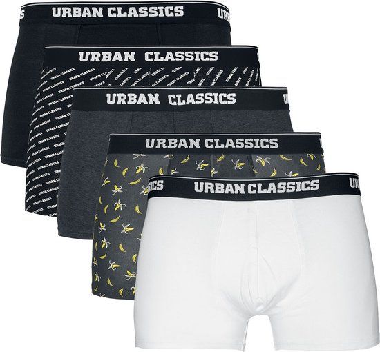 Urban Classics 5-Pack Heren Boxerset - zwart/grijs/wit - L