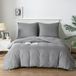 Good Nite Beddengoedset 3-delig Geborsteld - Superzacht Dekbedovertrek 240 x 220 cm en Kussensloop 2x 80 x 80 cm - Grijs