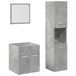 VidaXL Ensemble de meubles de salle de bain 3 pièces, gris, bois, verre