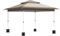 Happiq Tavien - Pergola - Pavillon - Tente de réception - Tente de plage - Pour terrasse, fête et jardin - 3,6x3,6m - Gris foncé
