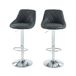 Set van 2 barkrukken mat van PU zwart met metalen voet, zwart