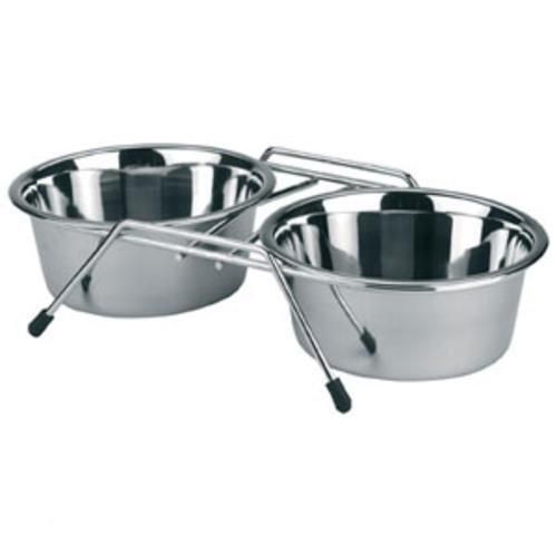 Kerbl Dubbel Voerbak met 2x 900 Ml Rvs Bakjes