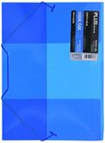 Plus Office f4161-bl - map met doorschijnende en klep, A4, blauw