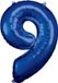 RM Amscan Folieballon Nummer 9 Blauw 63 x 86 Cm