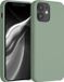 kwmobile telefoonhoesje geschikt voor Apple iPhone 12 mini - Hoesje met siliconen coating - Smartphone case in grijsgroen