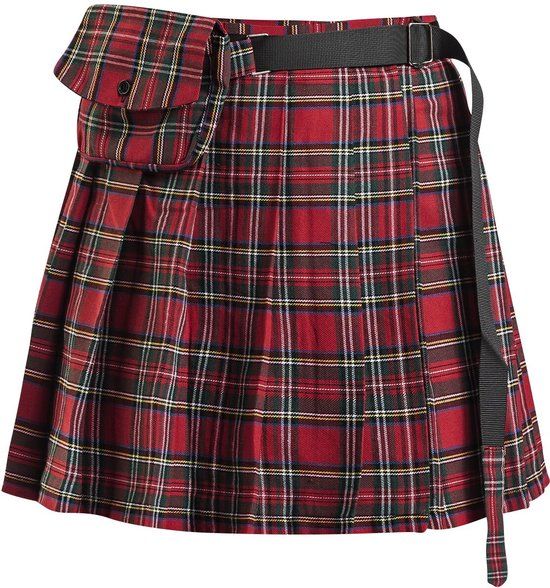 Banned Check It Out Kilt Dames Minirok - rood - XS