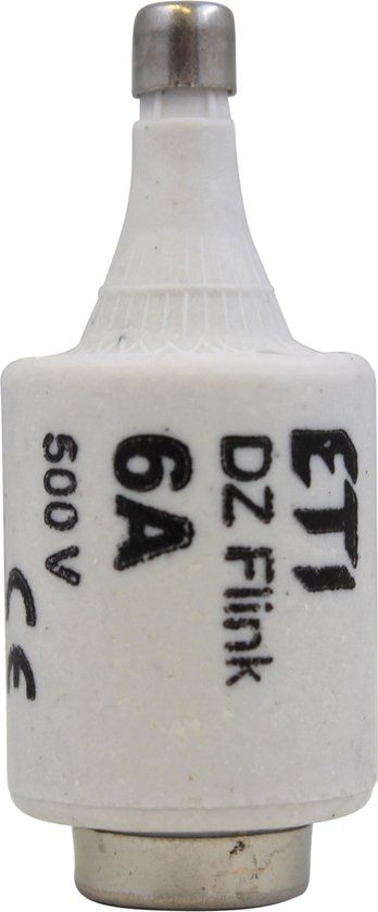 Enzo ETI Diazed DII - Zekering - Porselein - 6 Amp - Wit - 5 Stuks