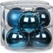 Inge's Christmas Decor Gmbh 12x stuks boules de Noël en verre 10 cm bleu profond brillant et mat - Décoration de sapin de Noël vert foncé
