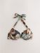 Next Dames Vormgevende Bikinihaltertop met Vulling en Beugels - Dierenprint - Zwart Luipaard Palm