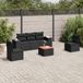 Maison Exclusive - Ensemble de jardin d'extérieur, 6 pièces, avec coussins, noir, en polyrotin