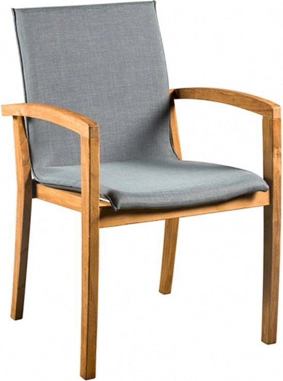 SUNS Verona Diningstoel - Teak - GrijsBruin - Met armleuning