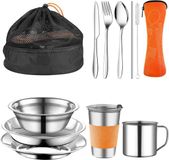 Camping Bestekset Inox - 10-delig - Orange