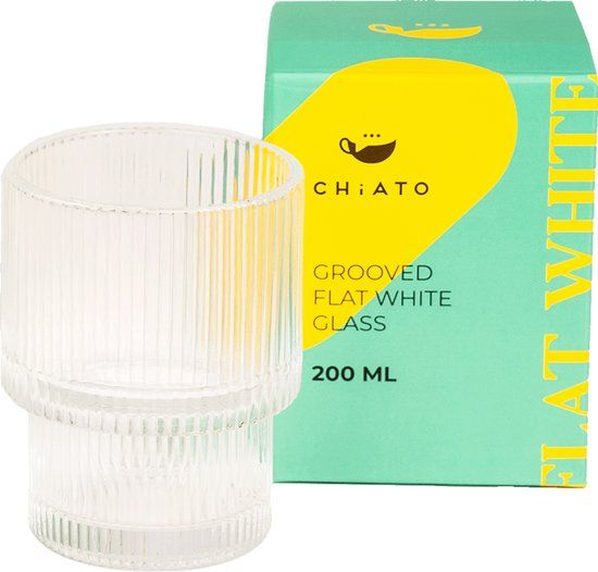 CHiATO Gegroefd flat white glas, 200 ml